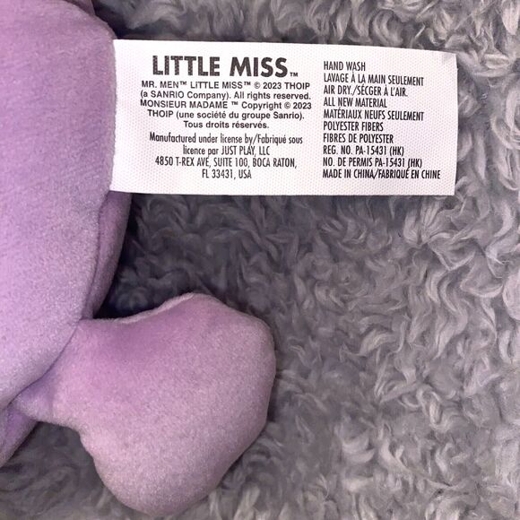 Little Miss Naughty Plush 6” inch Mr Men Miss Memes Stuffed Toy 2023 NWT Purple - Picture 5 of 8